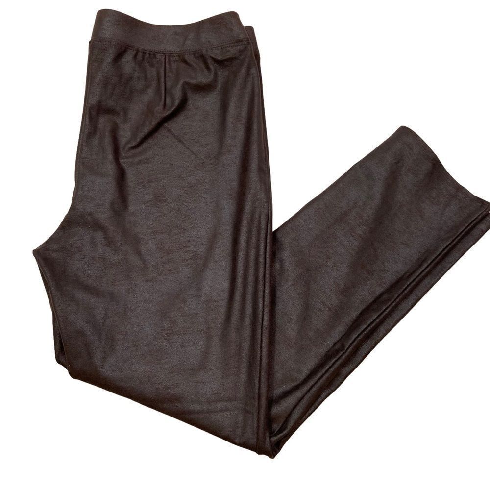 New with Tags Chico’s Faux Knit Suede Leggings Double Espresso Color Size 6 - Picture 5 of 12